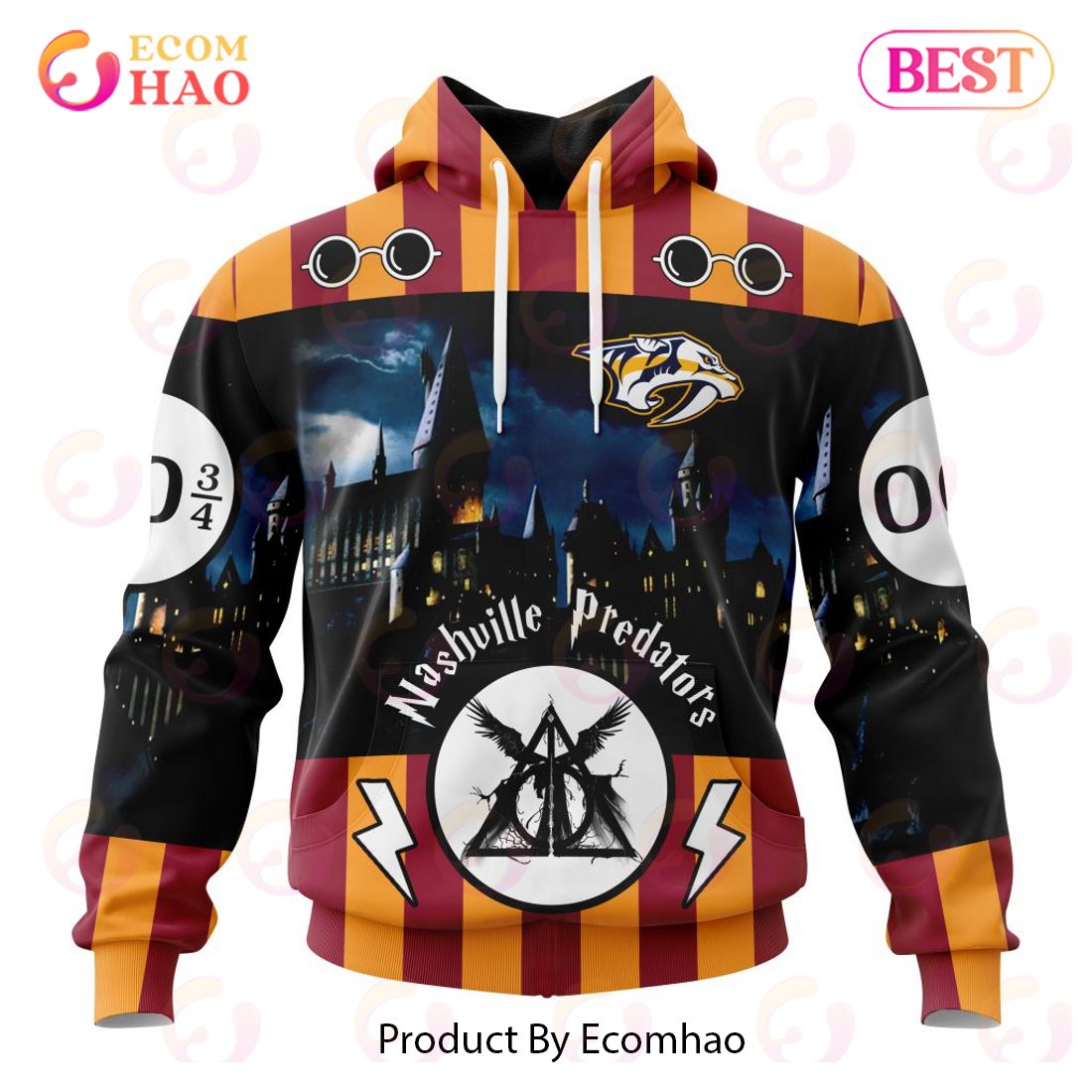 NHL Nashville Predators Special Design With Harry Potter Theme 3D Hoodie