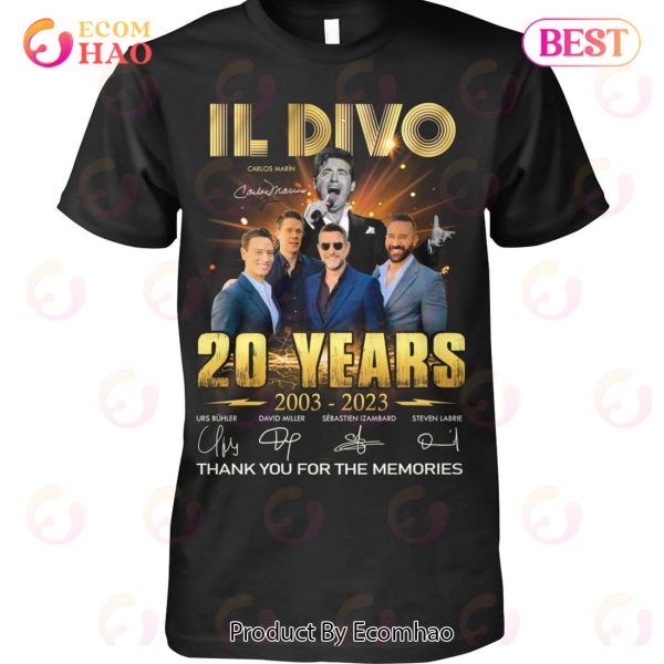 Il Divo 20 Year 2003 – 2023 Thank You For The Memories T-Shirt
