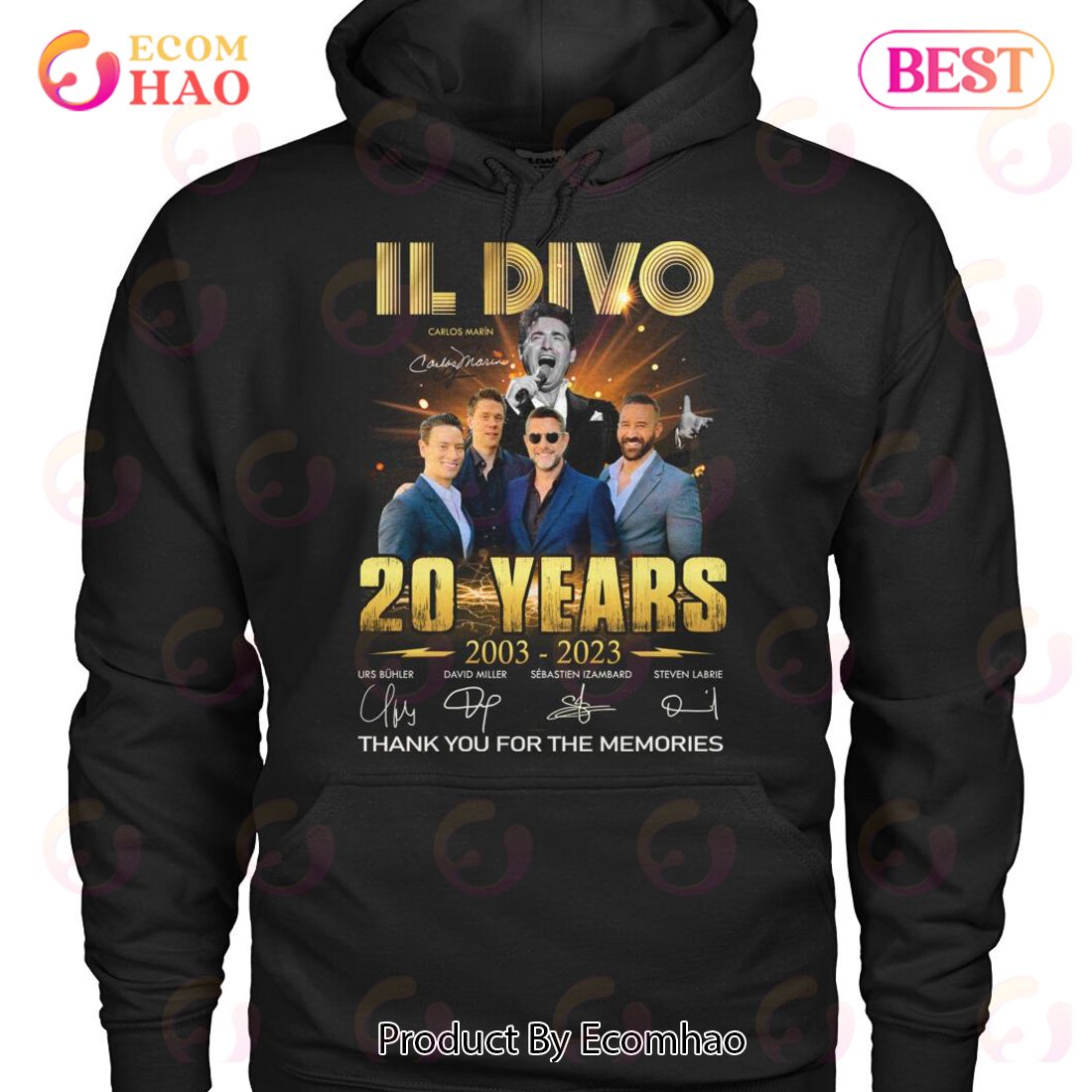 Il Divo 20 Year 2003 – 2023 Thank You For The Memories T-Shirt