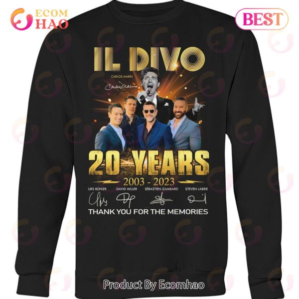 Il Divo 20 Year 2003 – 2023 Thank You For The Memories T-Shirt