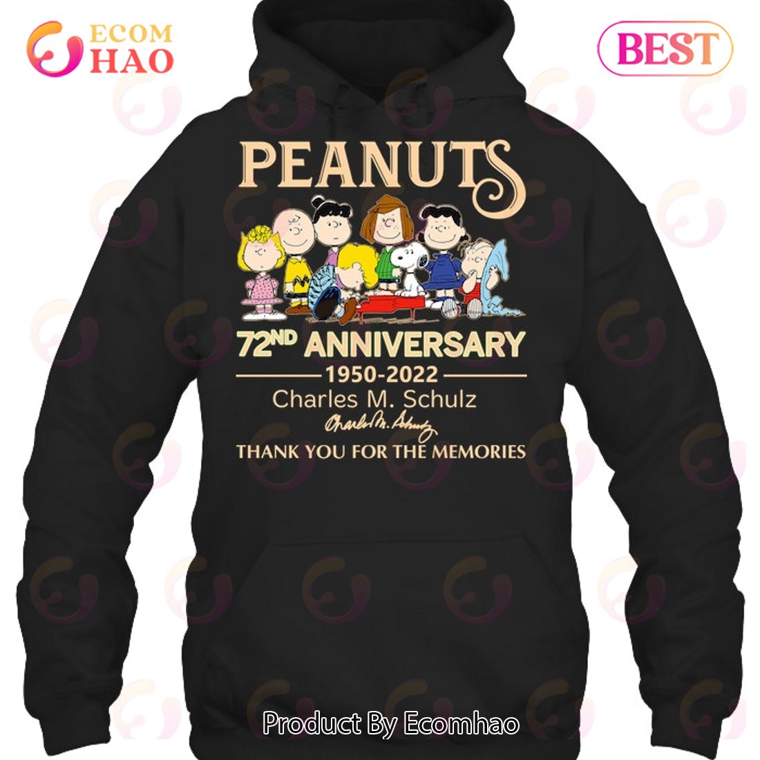 Peanuts 72nd Anniversary 1950 – 2022 Charles M. Schulz Thank You For The Memories T-Shirt