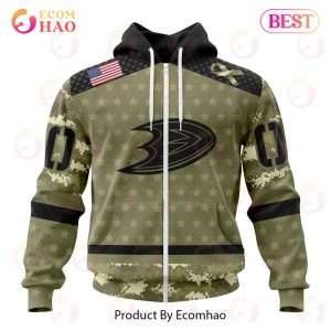NHL Anaheim Ducks Special Camo Military Appreciation 3D Hoodie
