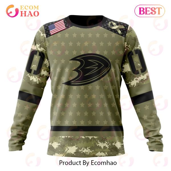 NHL Anaheim Ducks Special Camo Military Appreciation 3D Hoodie