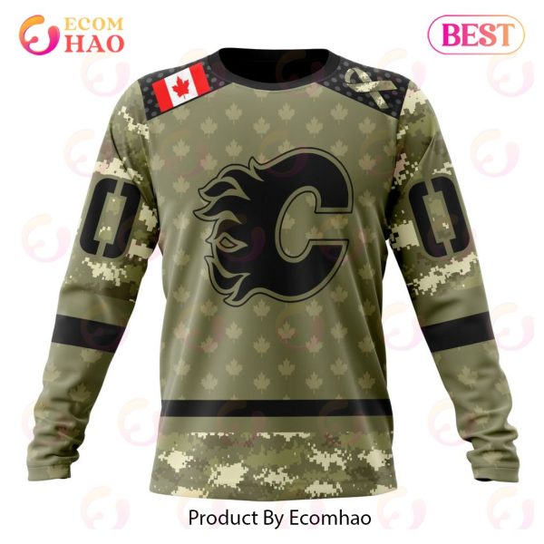 NHL Calgary Flames Special Camo Military Appreciation 3D Hoodie