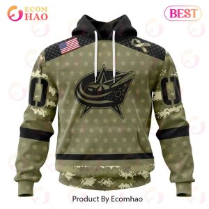 NHL Columbus Blue Jackets Special Camo Military Appreciation 3D Hoodie