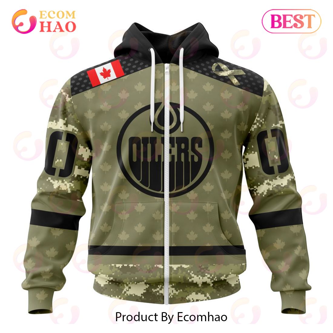 NHL Edmonton Oilers Special Camo Military Appreciation 3D Hoodie