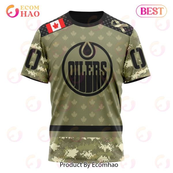 NHL Edmonton Oilers Special Camo Military Appreciation 3D Hoodie