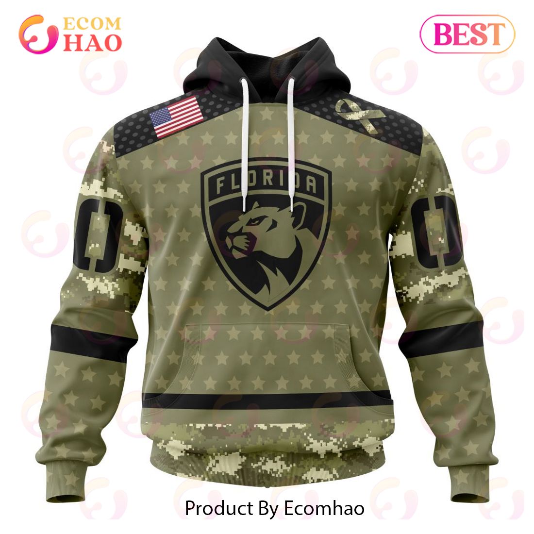 NHL Florida Panthers Special Camo Military Appreciation 3D Hoodie