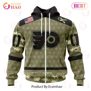 NHL Philadelphia Flyers Special Camo Military Appreciation 3D Hoodie