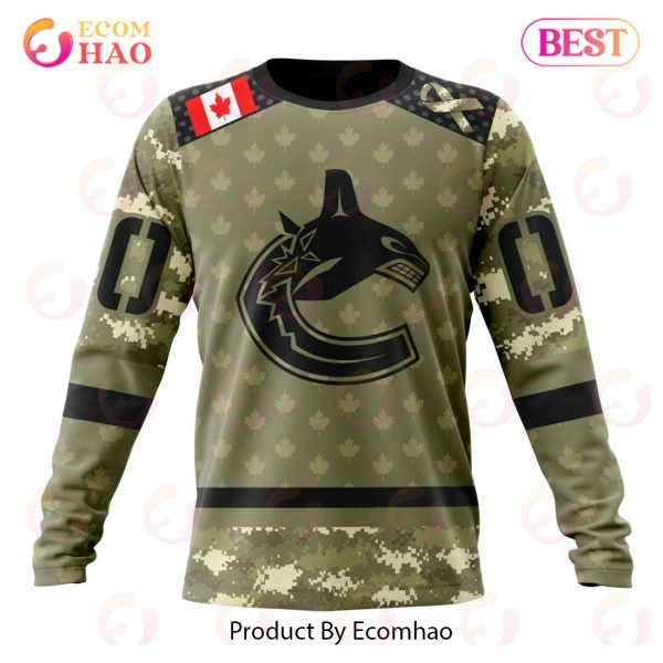 NHL Vancouver Canucks Special Camo Military Appreciation 3D Hoodie