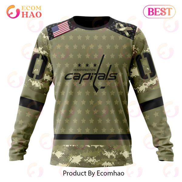 NHL Washington Capitals Special Camo Military Appreciation 3D Hoodie