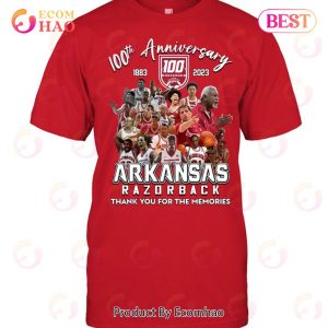 100th Anniversary 1883 - 2023 Arkansas Razorback Thank You For The Memories T-Shirt
