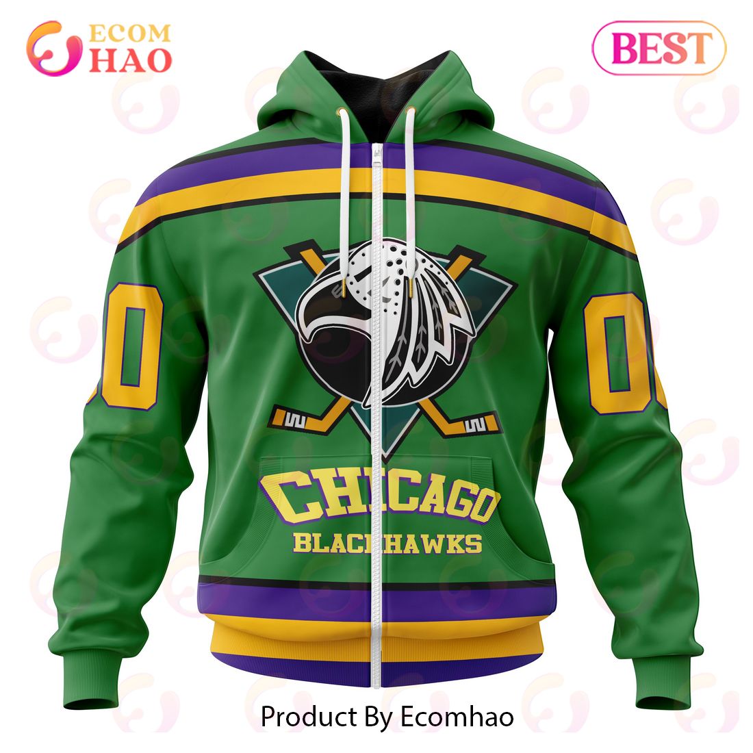 NHL Chicago BlackHawks Specialized Design X The Mighty Ducks 3D Hoodie