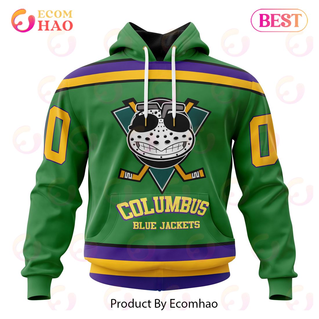 NHL Columbus Blue Jackets Specialized Design X The Mighty Ducks 3D Hoodie