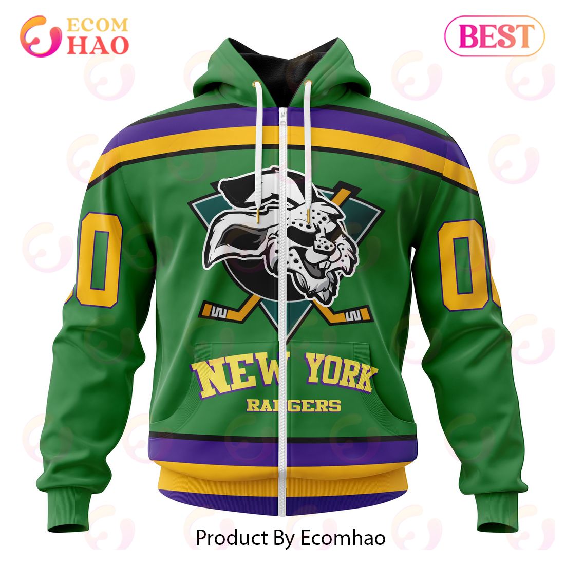 NHL New York Rangers Specialized Design X The Mighty Ducks 3D Hoodie