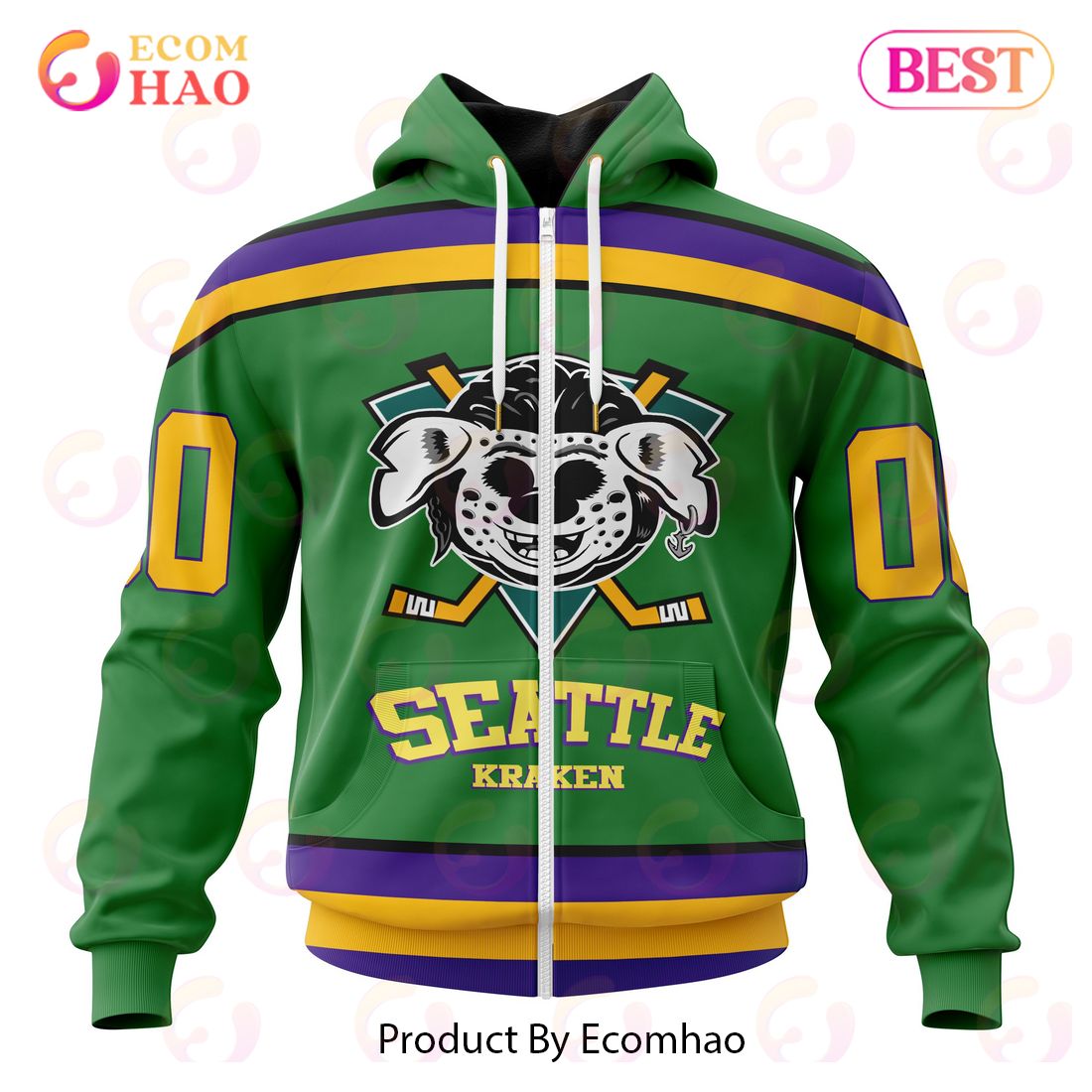 NHL Seattle Kraken Specialized Design X The Mighty Ducks 3D Hoodie