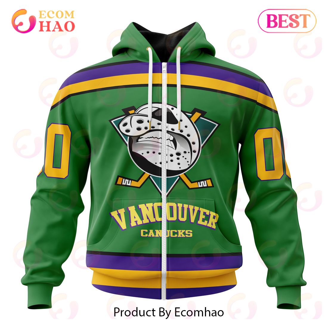 NHL Vancouver Canucks Specialized Design X The Mighty Ducks 3D Hoodie