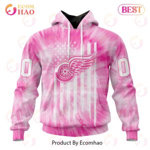 NHL Detroit Red Wings Special Pink Tie-Dye Breast Cancer 3D Hoodie