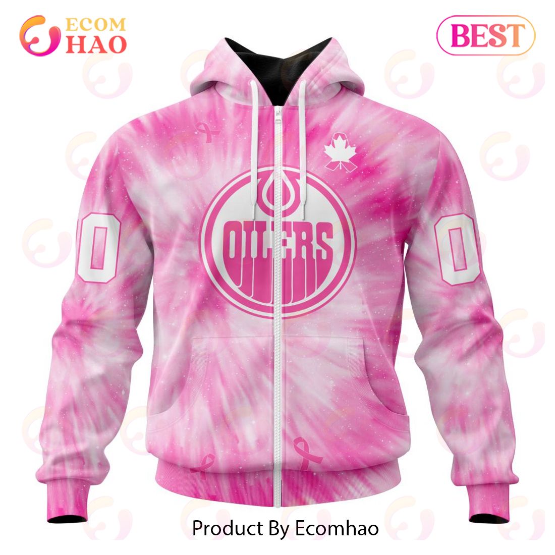 NHL Edmonton Oilers Special Pink Tie-Dye Breast Cancer 3D Hoodie