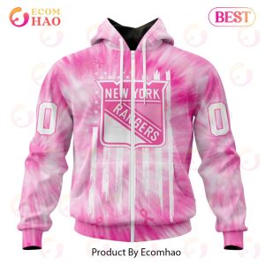 NHL New York Rangers Special Pink Tie-Dye Breast Cancer 3D Hoodie