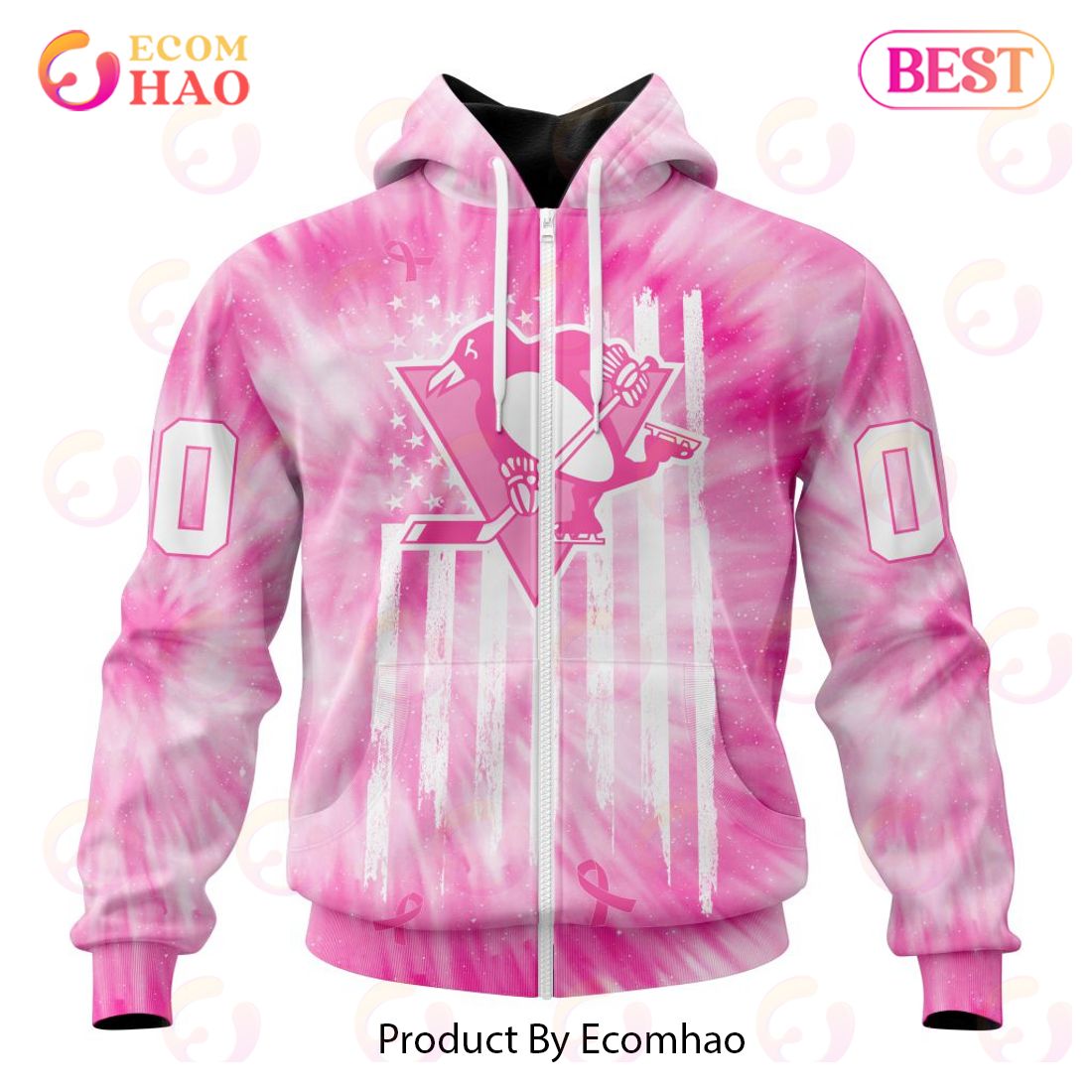 NHL Pittsburgh Penguins Special Pink Tie-Dye Breast Cancer 3D Hoodie