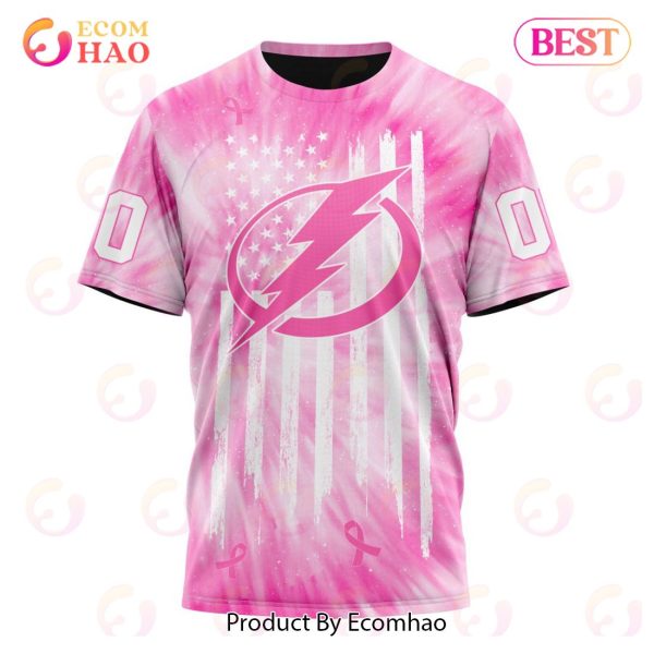 NHL Tampa Bay Lightning Special Pink Tie-Dye Breast Cancer 3D Hoodie