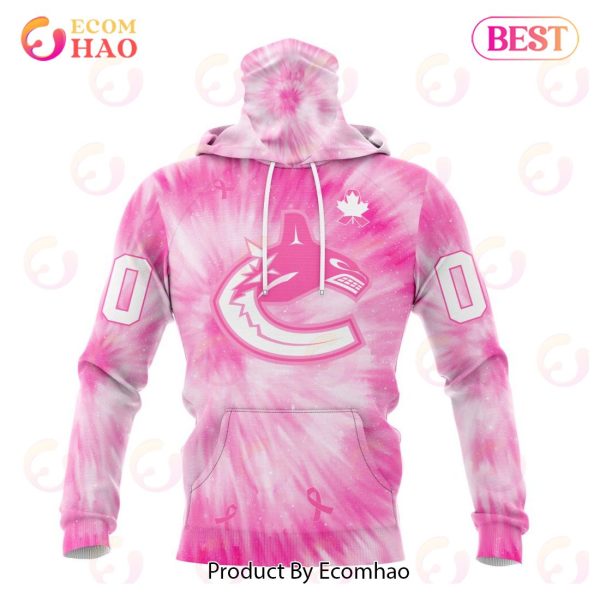 NHL Vancouver Canucks Special Pink Tie-Dye Breast Cancer 3D Hoodie