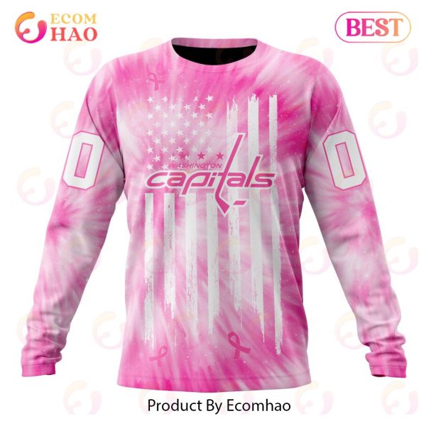 NHL Washington Capitals Special Pink Tie-Dye Breast Cancer 3D Hoodie
