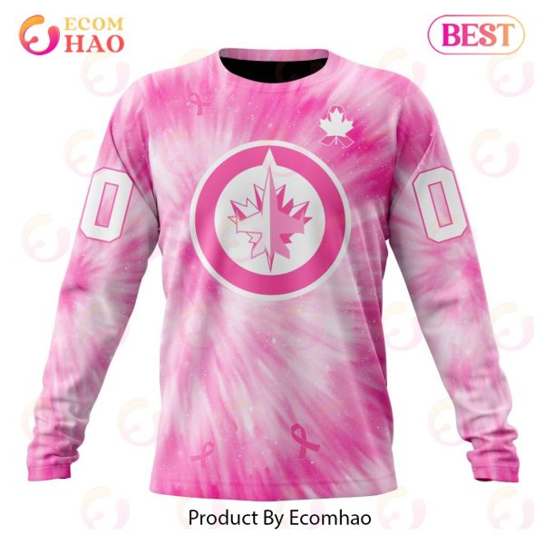 NHL Winnipeg Jets Special Pink Tie-Dye Breast Cancer 3D Hoodie