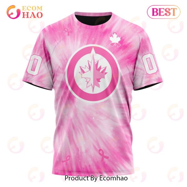 NHL Winnipeg Jets Special Pink Tie-Dye Breast Cancer 3D Hoodie