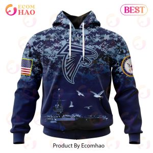 NFL Atlanta Falcons Specialized Design With Honor US Navy Veterans 3D Hoodie