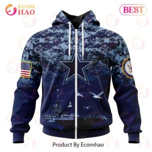 NFL Dallas Cowboys Specialized Design With Honor US Navy Veterans 3D Hoodie