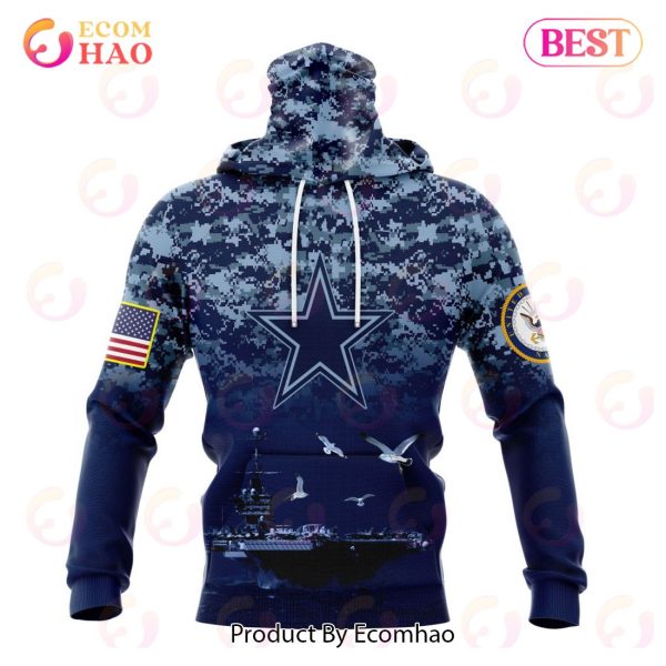NFL Dallas Cowboys Specialized Design With Honor US Navy Veterans 3D Hoodie