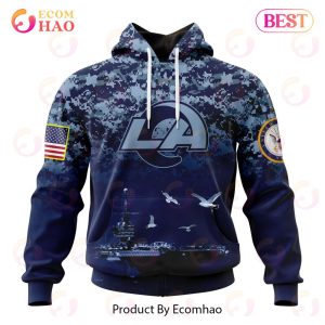 NFL Los Angeles Rams Specialized Design With Honor US Navy Veterans 3D Hoodie