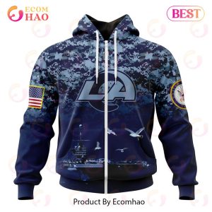 NFL Los Angeles Rams Specialized Design With Honor US Navy Veterans 3D Hoodie
