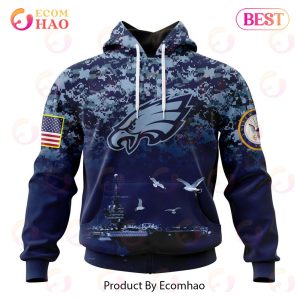NFL Philadelphia Eagles Specialized Design With Honor US Navy Veterans 3D Hoodie
