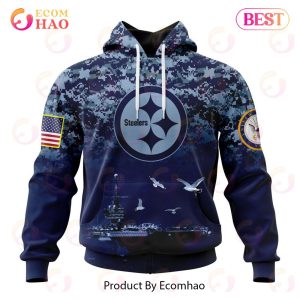 NFL Pittsburgh Steelers Specialized Design With Honor US Navy Veterans 3D Hoodie