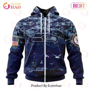 NFL Seattle Seahawks Specialized Design With Honor US Navy Veterans 3D Hoodie