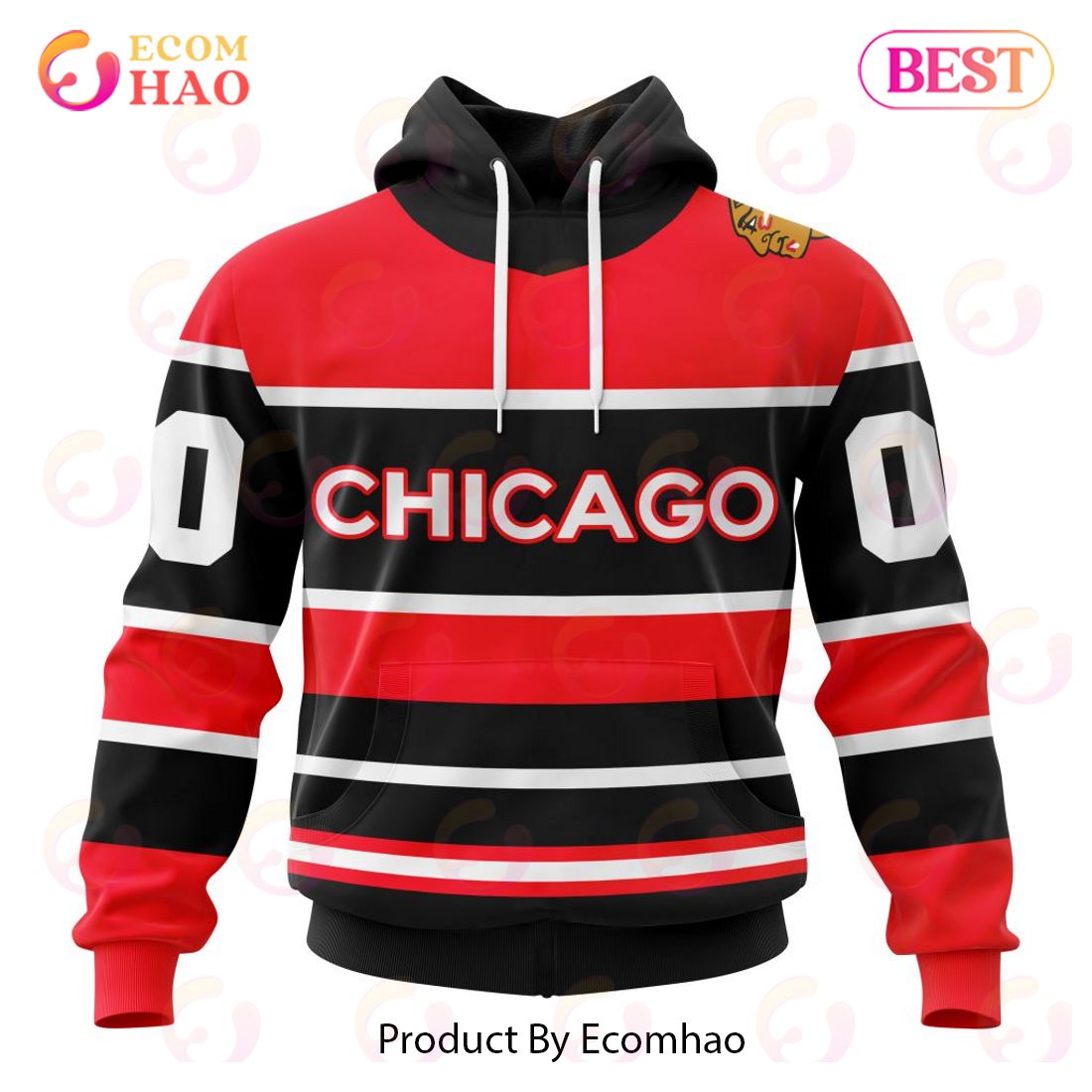 NHL Chicago Blackhawks Reverse Retro Kits 2022 3D Hoodie - Ecomhao Store