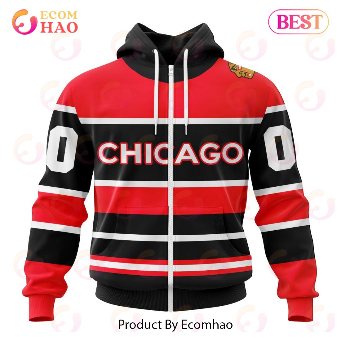 NHL Chicago Blackhawks Reverse Retro Kits 2022 3D Hoodie