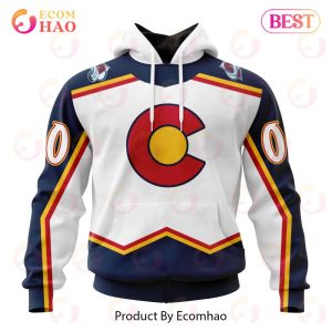 NHL Colorado Avalanche Custom Name Number 2021 Reverse Retro Alternate  Jersey Pullover Hoodie