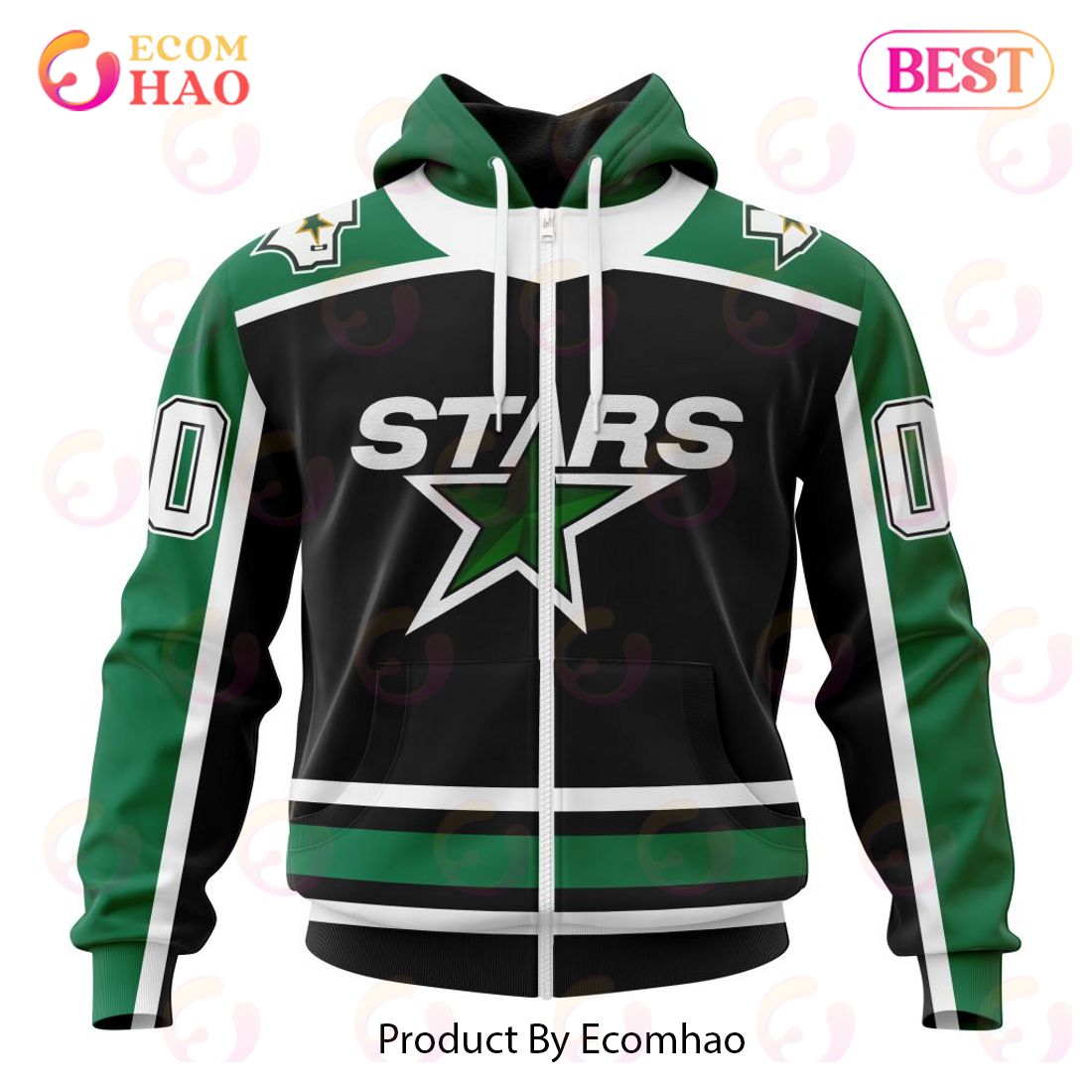 NHL Dallas Stars Reverse Retro Kits 2022 3D Hoodie