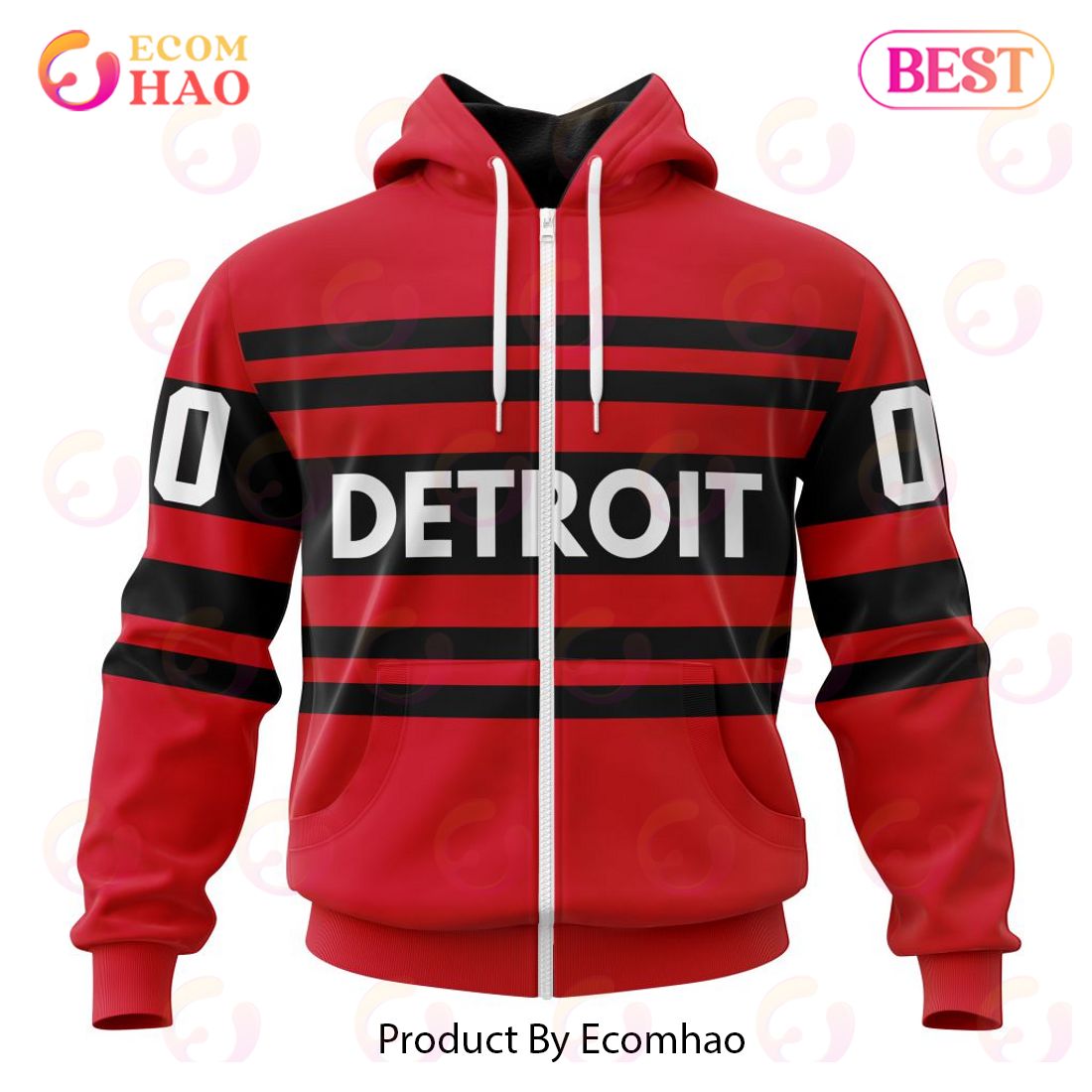 NHL Detroit Red Wings Reverse Retro Kits 2022 3D Hoodie