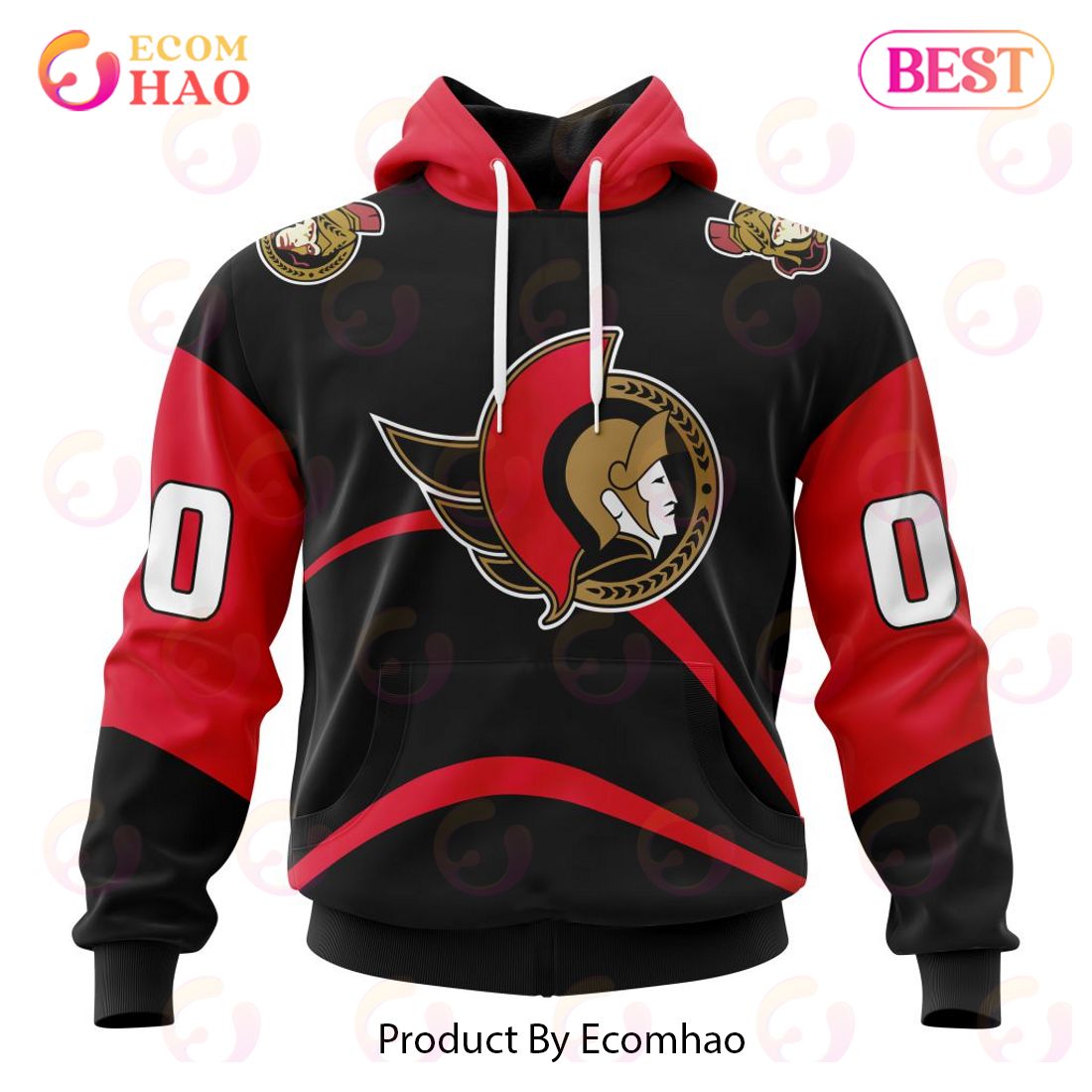 NHL Ottawa Senators Reverse Retro Kits 2022 3D Hoodie