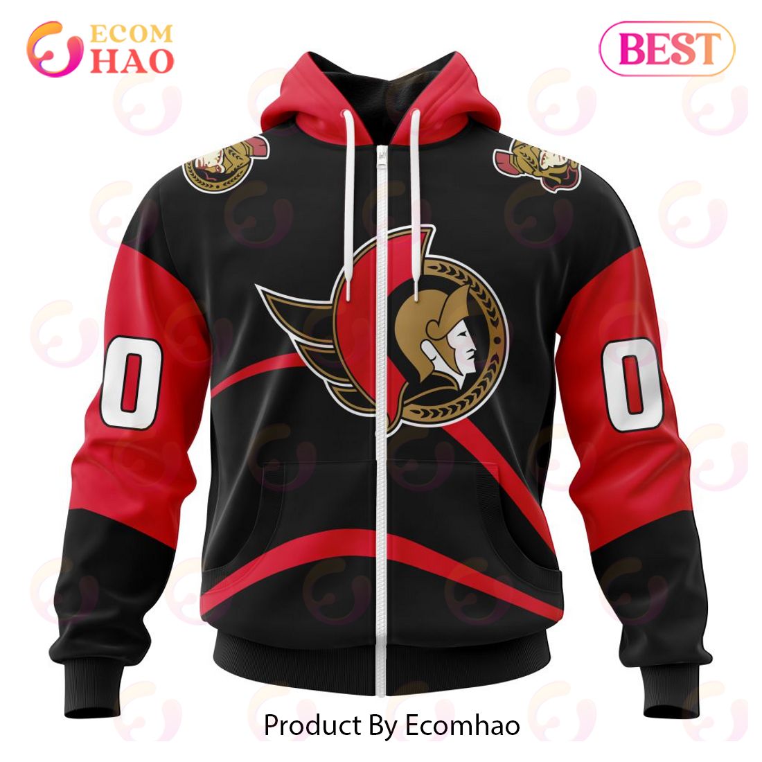 NHL Ottawa Senators Reverse Retro Kits 2022 3D Hoodie