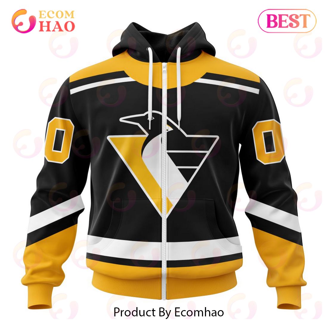 NHL Pittsburgh Penguins Reverse Retro Kits 2022 3D Hoodie