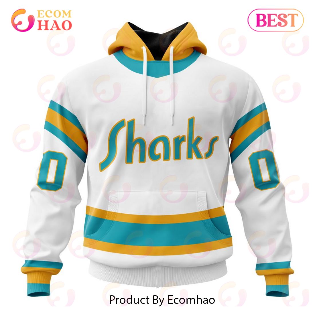 NHL San Jose Sharks Reverse Retro Kits 2022 3D Hoodie - Ecomhao Store
