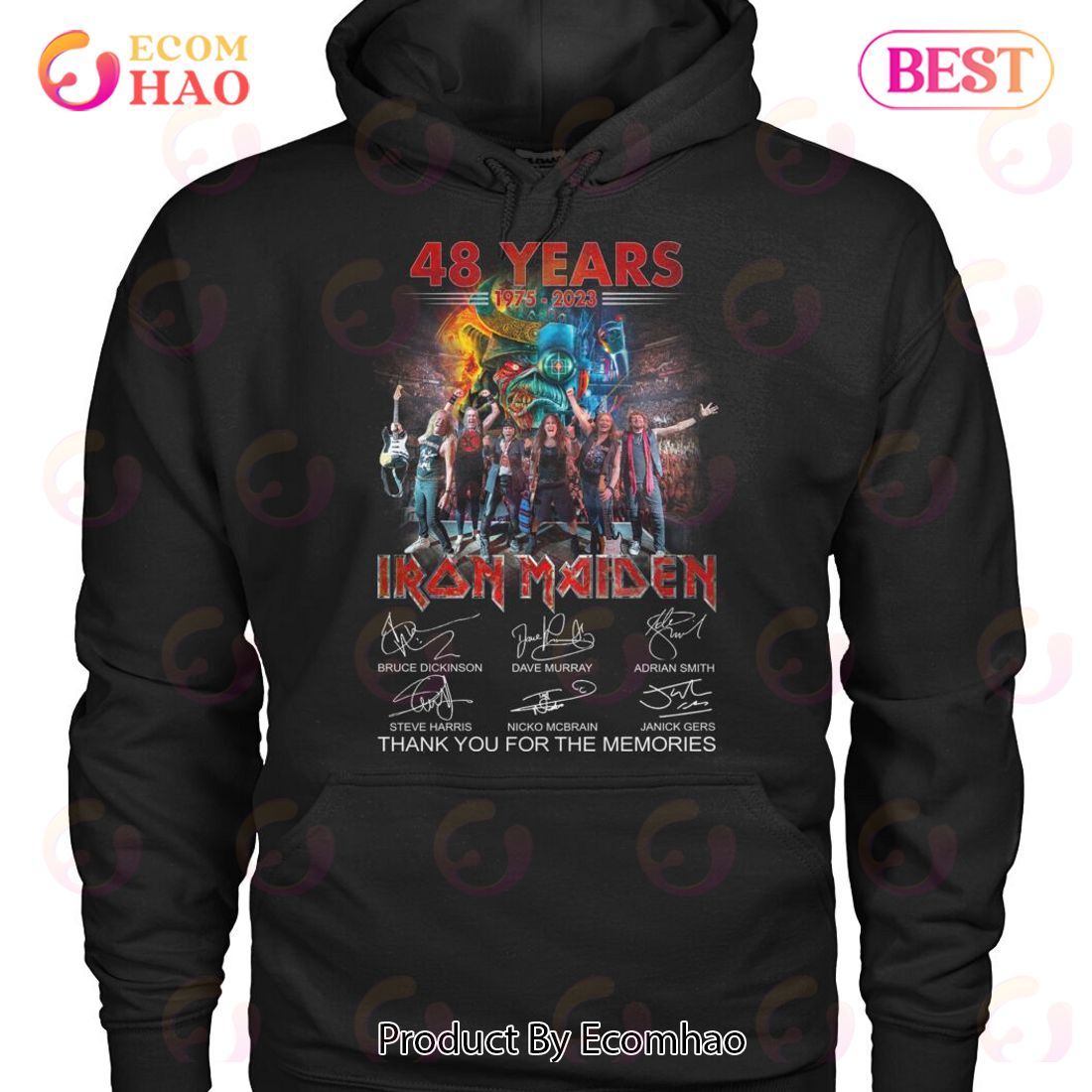 48 Years 1975 – 2023 Iron Maiden Thank You For The Memories T-Shirt