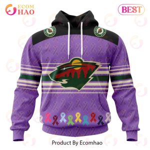 NHL Minnesota Wild Specialized Design Fights Cancer 3D Hoodie
