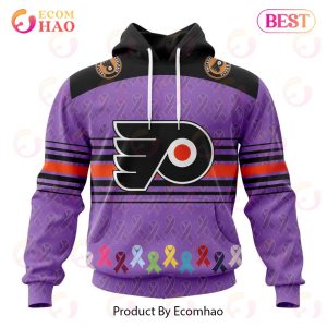 NHL Philadelphia Flyers Specialized Design Fights Cancer 3D Hoodie